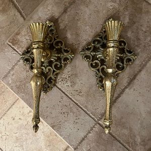 Brass wall sconces.